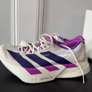 Adidas Lightstrike Pro White and Purple Sneakers